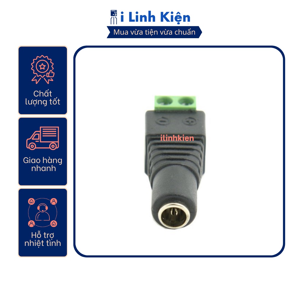 Jack nguồn DC cái 5.5x2.5mm loại tốt