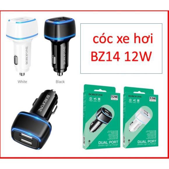 CÓC SẠC XE HƠI BOROFONE BZ14 SẠC NHANH (2.4A-12W) (2USB) Loại Tốt Có Hộp