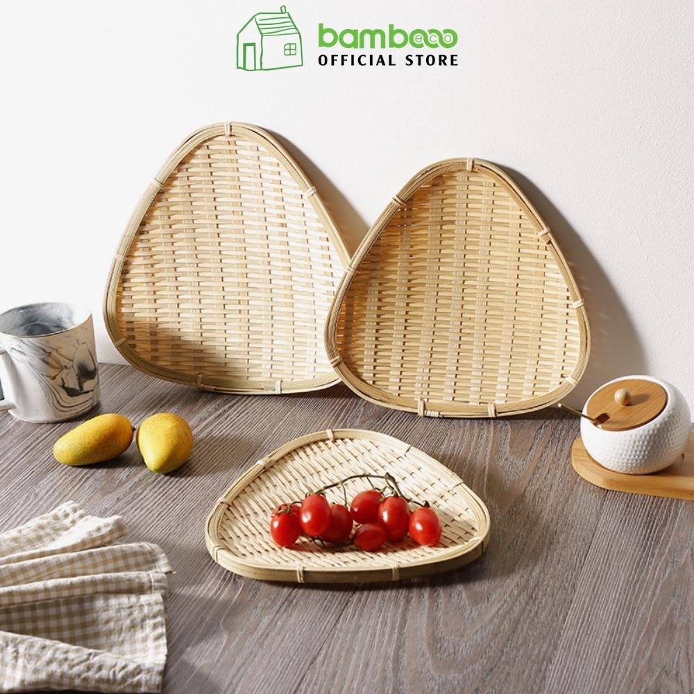 Mẹt mây tre đan đa năng BAMBOOO ECO khay trang trí decor thân thiện môi trường