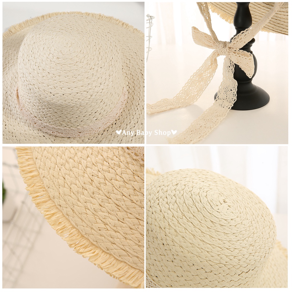 Nón cối phối nơ ren dài tiểu thư cho mùa hè cực hot siêu xinh ❣❣