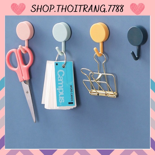 Móc Nhựa Tròn Dán Tường Treo Đồ Vật - Móc Gắn Tường Trang Trí Decor Nhà Cửa Nhiều Màu Sắc 88251