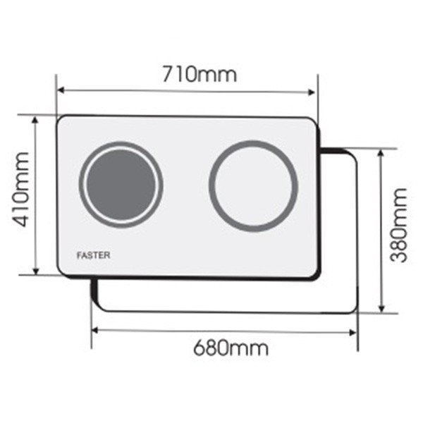 Bếp điện từ Faster FS 782HI nhập khẩu Malaysia, bếp điện từ đôi, bếp từ hồng ngoại, bếp hỗn hợp điện từ