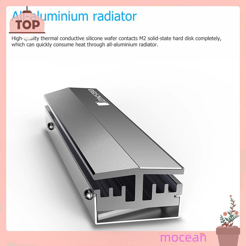 Mocean Aluminum M.2 NGFF 2280 NVMe SSD Heatsink Cooler for Desktop PC Computer