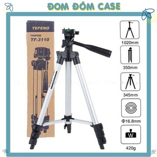 Gậy Tripod 3 chân 3110 + Kẹp điện thoại, Có Remote Bluetooth chụp ảnh,Giá Đỡ Điện Thoại 3110