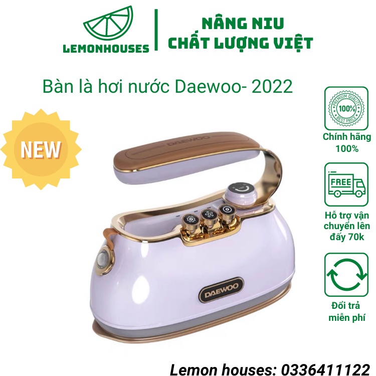 Bàn là hơi nước, máy ủi hơi nước cầm tay Daewoo thế hệ mới thiết kế sang trọng năm 2022