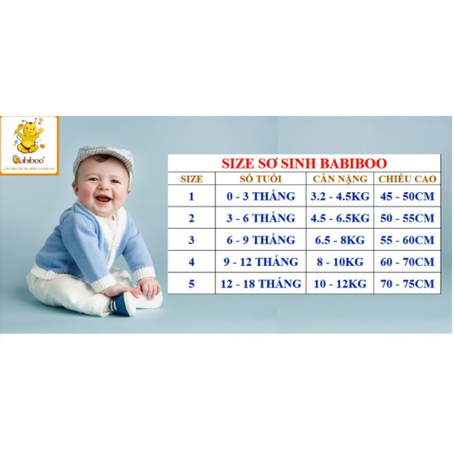 Quần ngắn sơ sinh Babiboo Chất Cotton Mềm Cho Bé BB46