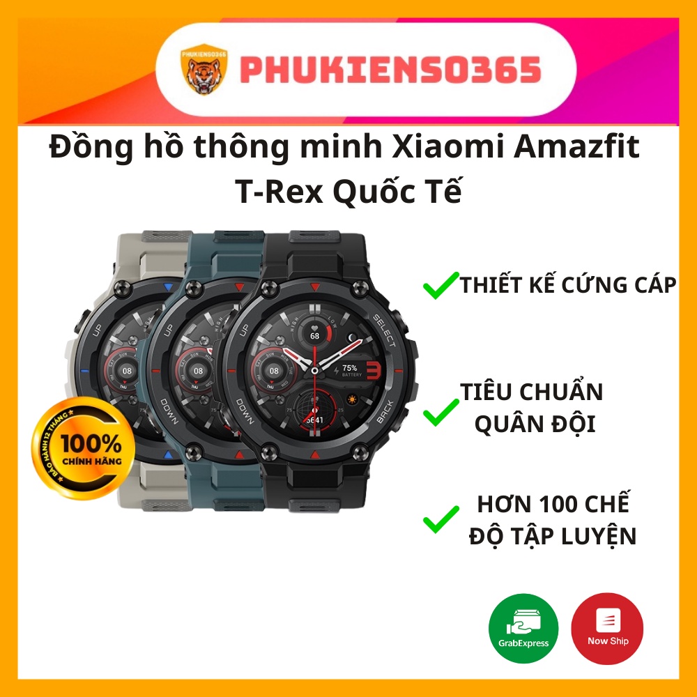 Đồng hồ thông minh tiêu chuẩn quân đội Xiaomi Amazfit T-Rex Quốc Tế - BH 12TH Chính hãng DGW