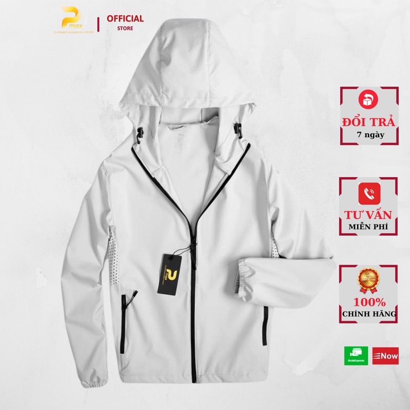 (Hàng Cao Cấp) Áo Gió Pmax 1 Lớp Full Hộp, Vải Xịn co dãn, Mặc Cho Cả Nam Nữ, Chống Nước, Chống Gió,