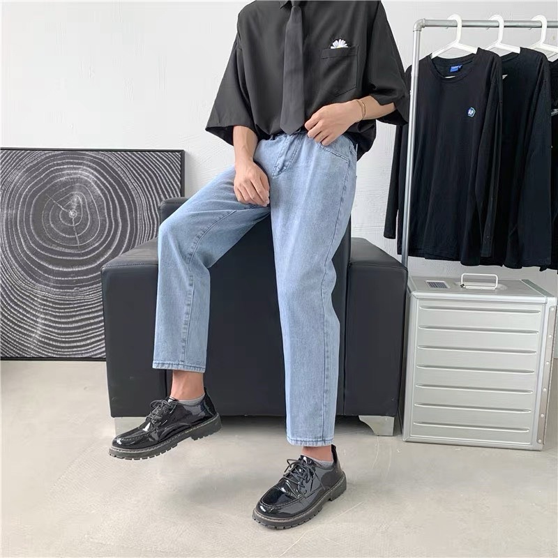 Quần jeans nam baggy kiểu ống rộng dáng suông chất bò quần jeans nam hàn quôc