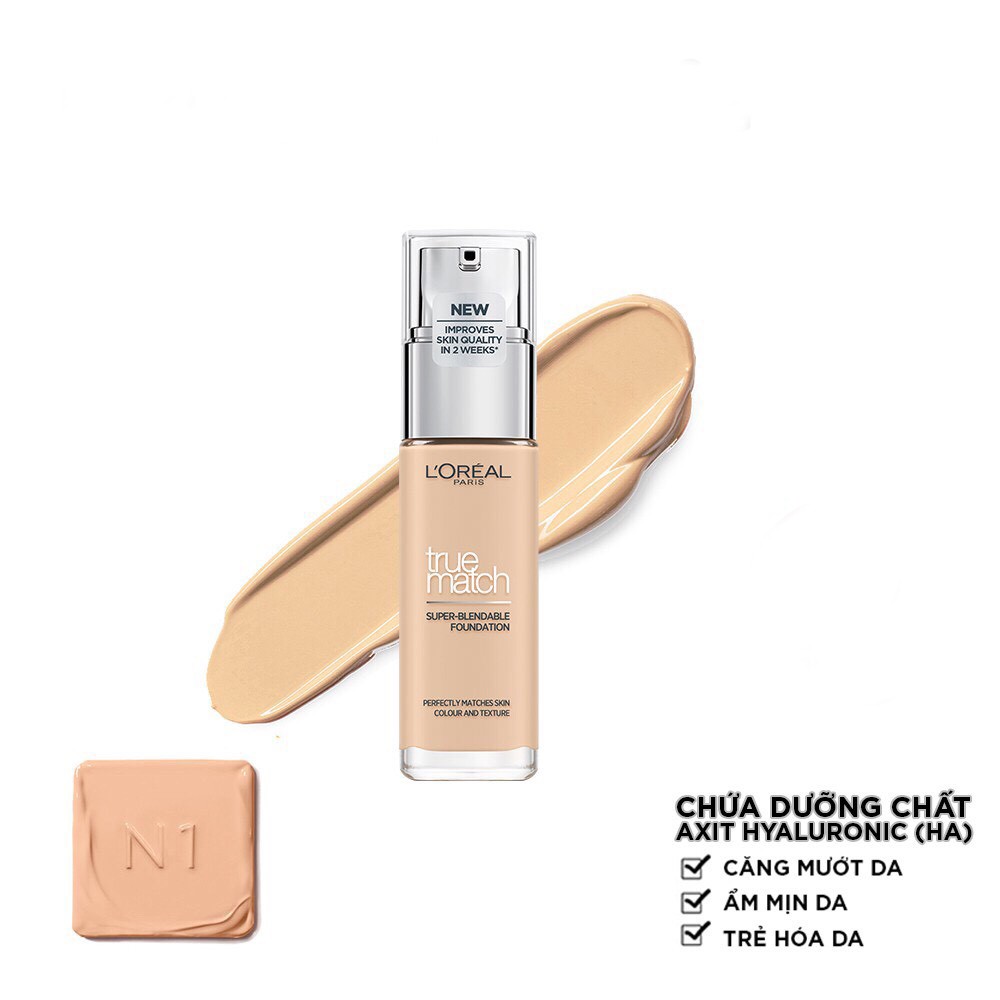 Kem nền Loreal mịn nhẹ dưỡng da dạng lỏng L'Oreal Paris True Match Blendable Foundation 30ml