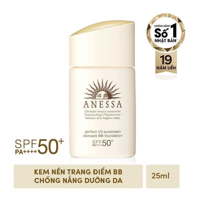 (Phiên bản mới )Kem nền trang điểm BB chống nắng dưỡng da Anessa SPF 50+ PA ++++ 25ml