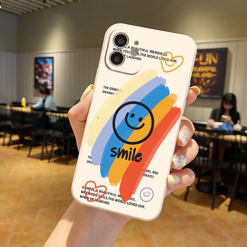 Ốp lưng iPhone ốp viền cầu vồng mặt cười good - luck từ iP 6 đến13 promax