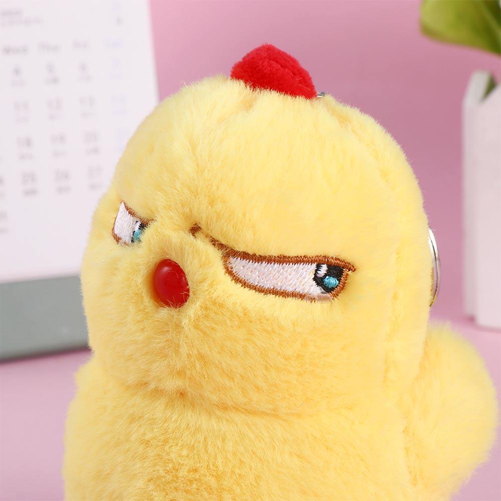 Móc Khóa Hình Gà Nhồi Bông Mềm Mại Đáng Yêu