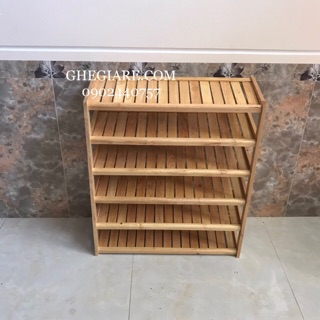 Kệ dép gỗ cao su 6 tầng 80 , để được 24 đôi giày/dép