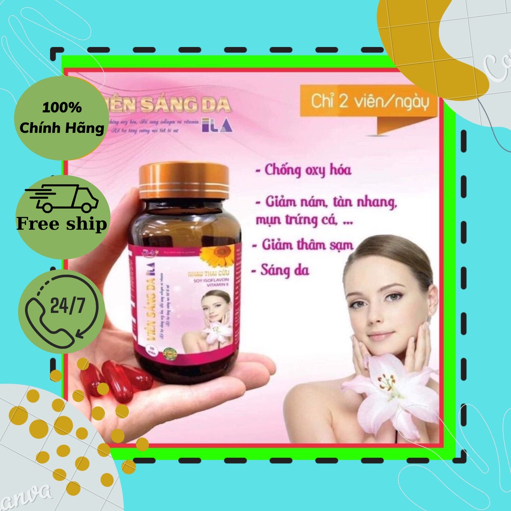 Viên uống sáng da nhau thai cừu Phương Anh hộp 30 viên