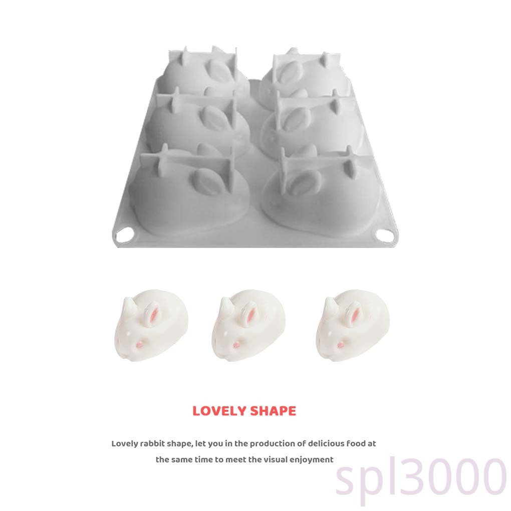 Khuôn Làm Bánh Mousse 6 Ngăn Hình Thú 3d Bằng Silicon