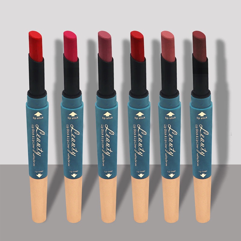 Son Môi Kiêm Bút Kẻ Viền Môi Handaiyan Thiết Kế Hai Đầu Chống Thấm Nước Lâu Trôi Với 6 Màu Lựa Chọn