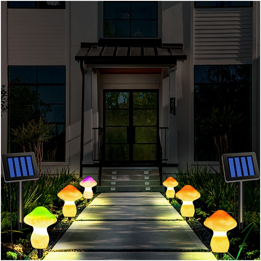Đèn Trang Trí Lối Đi Sân Vườn Hình Nấm Dễ Thương Chống Thấm Nước Sử Dụng Năng Lượng Mặt Trời