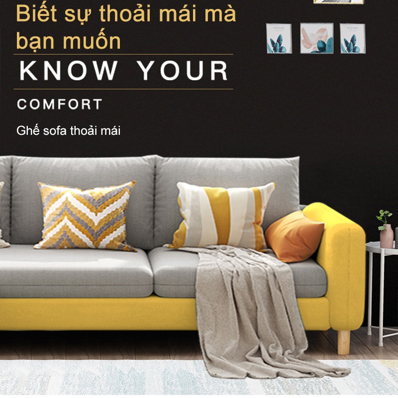 Giường sofa hiện đại sofa căn hộ hiện đại Bắc Âu nội thất chung cư phòng khách đơn giản FU439