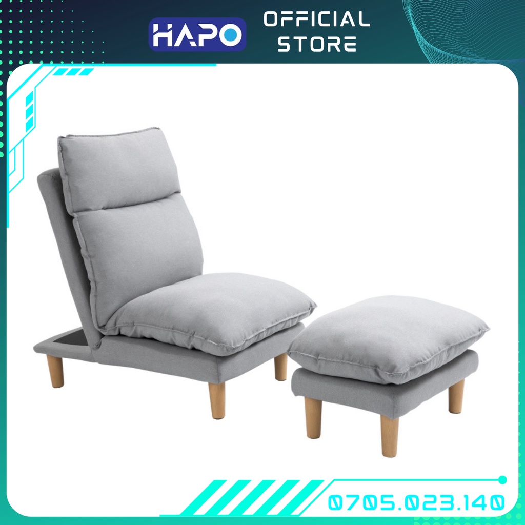 Ghế Sofa Giường Gấp Gọn Đa Năng Thông Minh Kèm Theo Đôn Ghế Gác Chân, Ghế Lười Thư Giãn Văn Phòng Sofa Bed Hapo