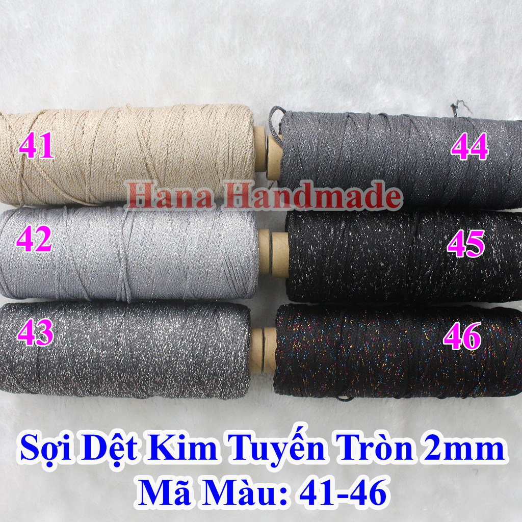 Sợi dệt kim tuyến tròn 2mm bảng chọn màu 3