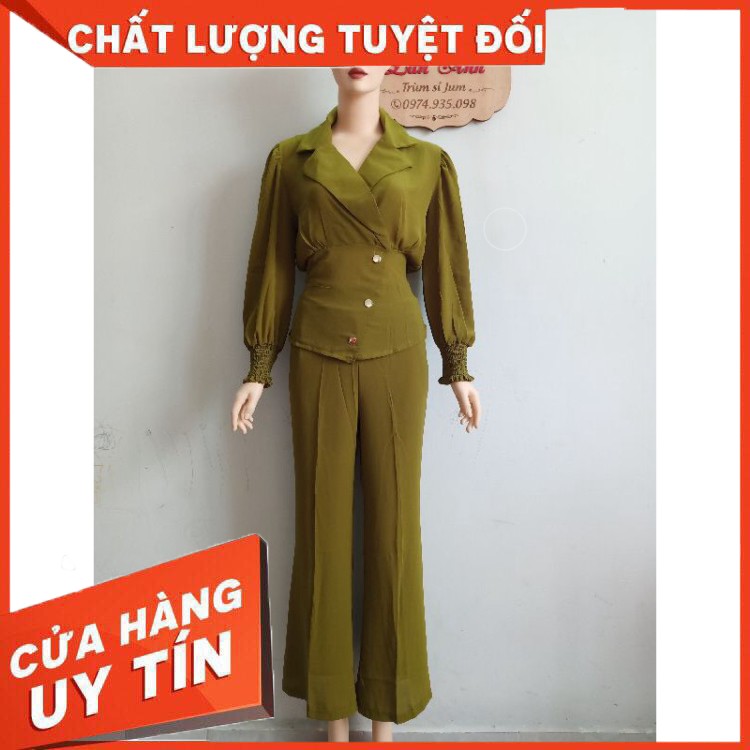 HÀNG CAO CẤP -  BỘ TAY PHỒNG SIÊU XINH |QUẦN TÂY CÔNG SỞ| QUẦN VÀ  ÁO VOAN CÙNG MÀU CỰC SANG CHẢNH  - Hàng Cao Cấp