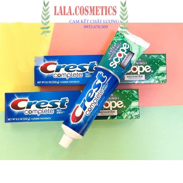 Kem đánh răng Crest Complete Extra Whitening Scope 232g - Mỹ