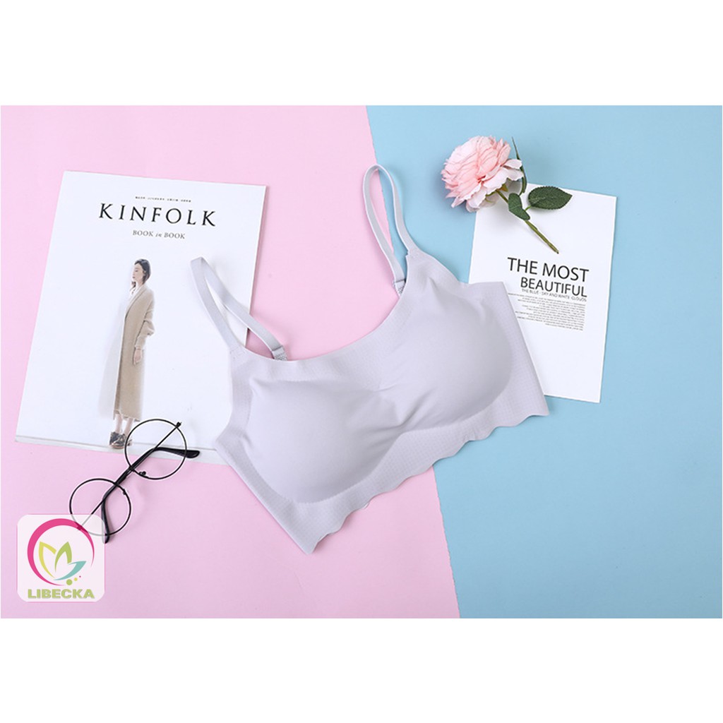 Áo ngực Bra nữ 2 dây quai mảnh su đúc tập Gym cao cấp không gọng nâng ngực không đường may không lộ viền LIBECKA AL24