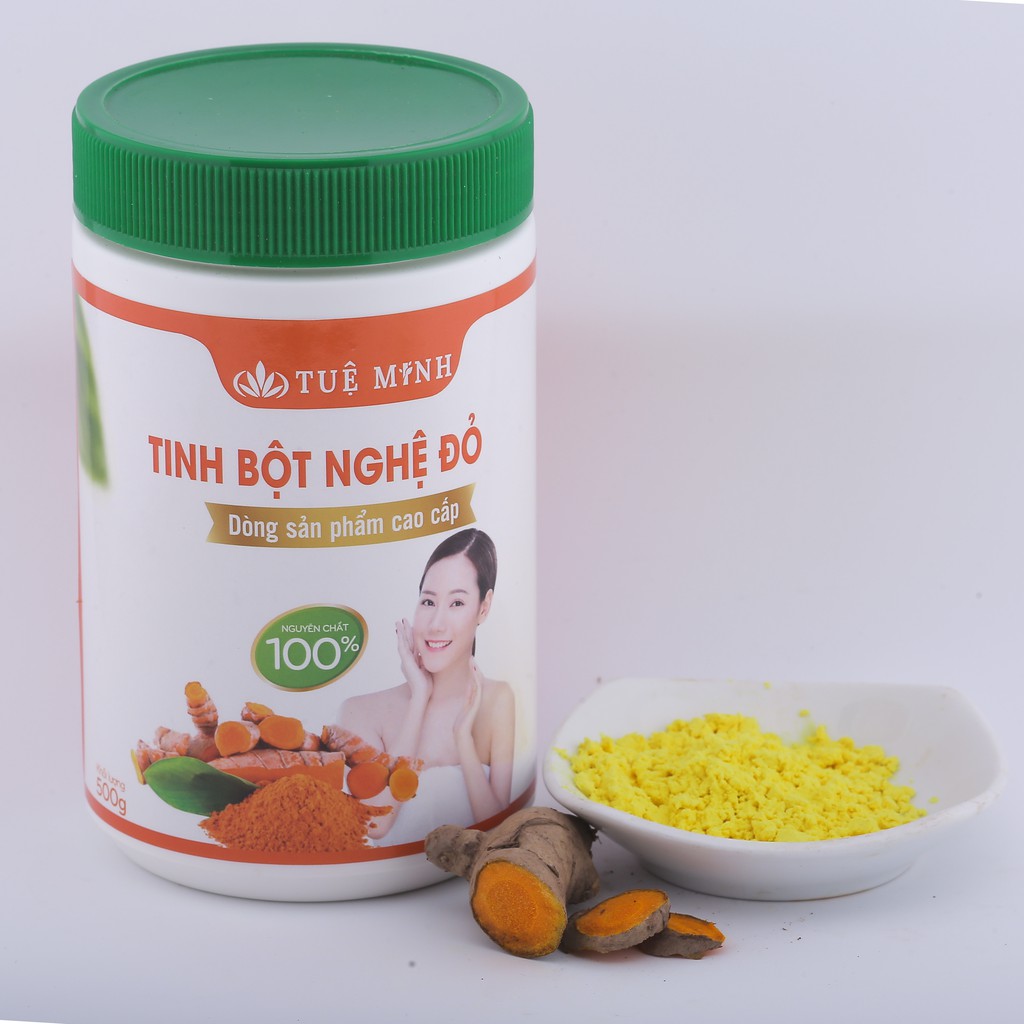 Tinh Bột Nghệ Đỏ Nguyên Chất Tuệ Minh Cao Cấp, Đẹp Dáng - Sáng Da - Mờ Thâm Nám - Tốt Cho Dạ Dày (hộp 0,5kg)