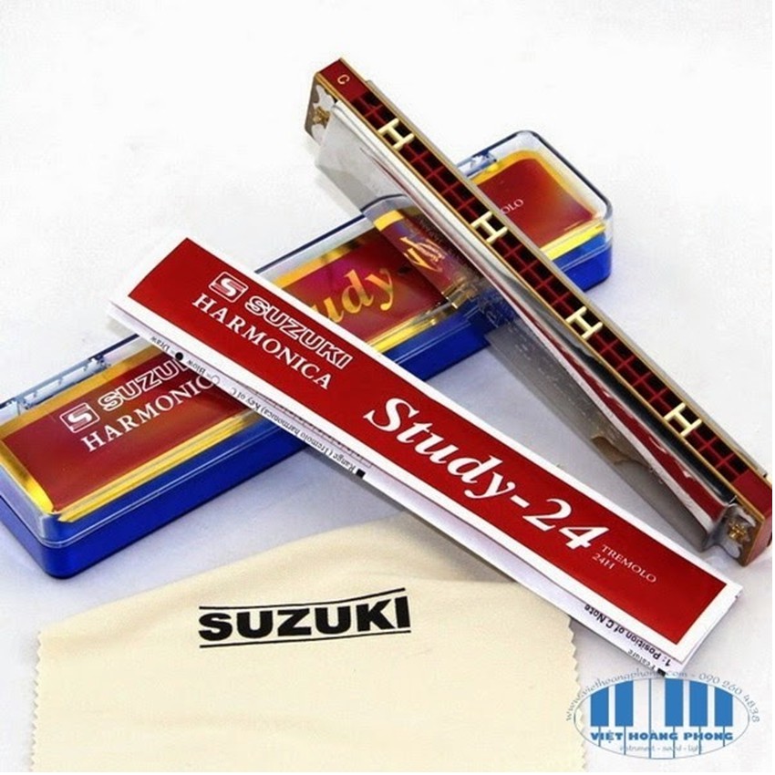 Kèn harmonica tremolo Suzuki Study 24 key C T39I5 Bạc)