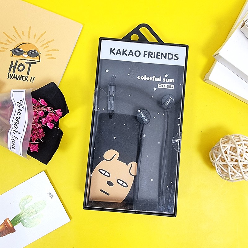 (Sale sốc) Tai nghe họa tiết dễ thương kèm hộp KaKao Friends/ Kinbni