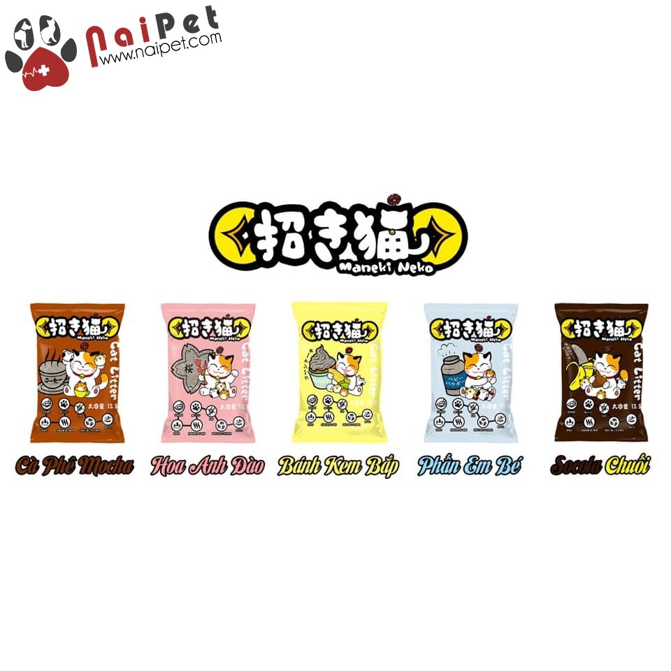 [Mã 229FMCGSALE giảm 8% đơn 500K] Cát Vệ Sinh Cát Đất Sét Thương Hiệu Nhật Maneki Neko Cat Litter