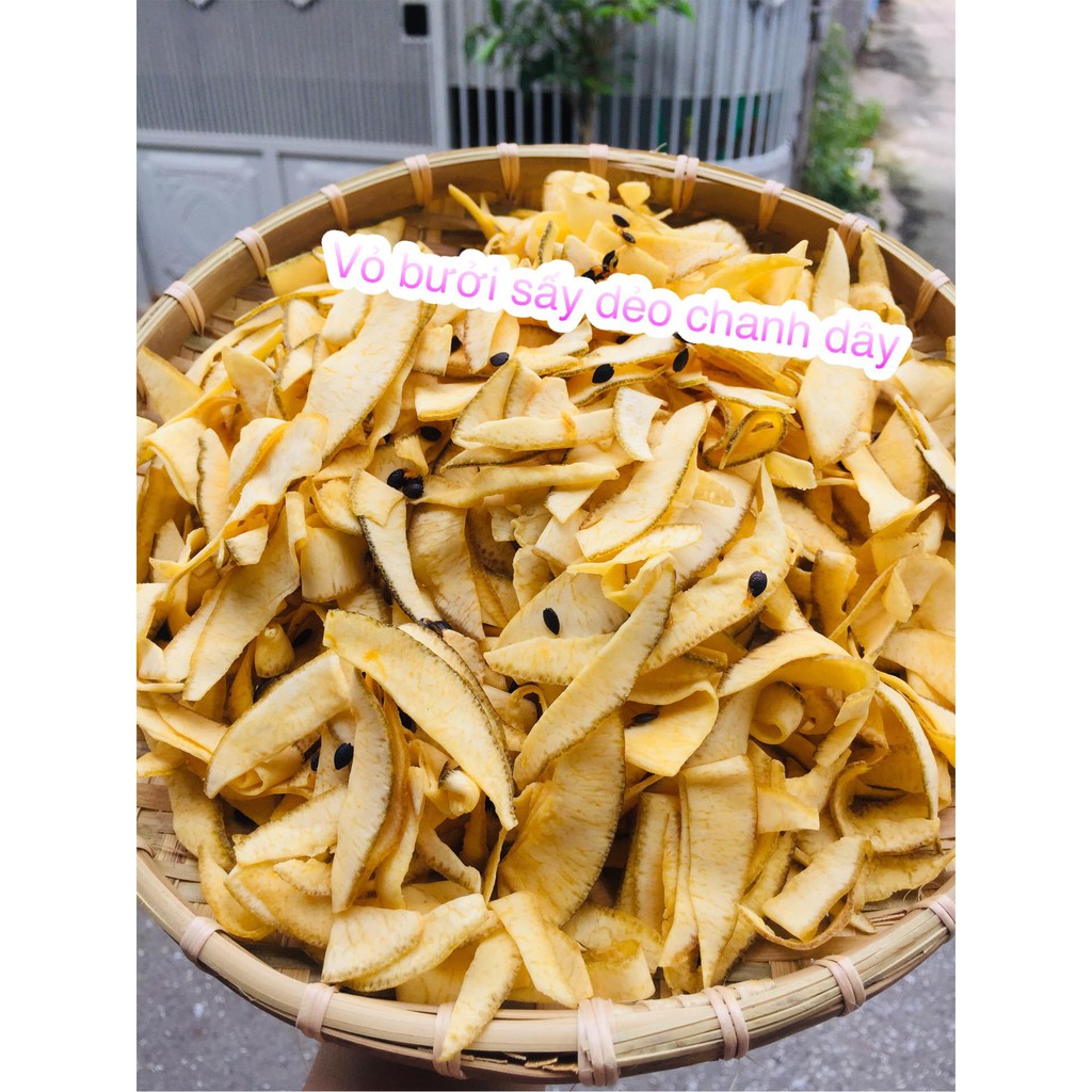200g vỏ bưởi sấy dẻo chanh dây chuẩn vị nhà làm, đường phèn ngọt nhè nhẹ