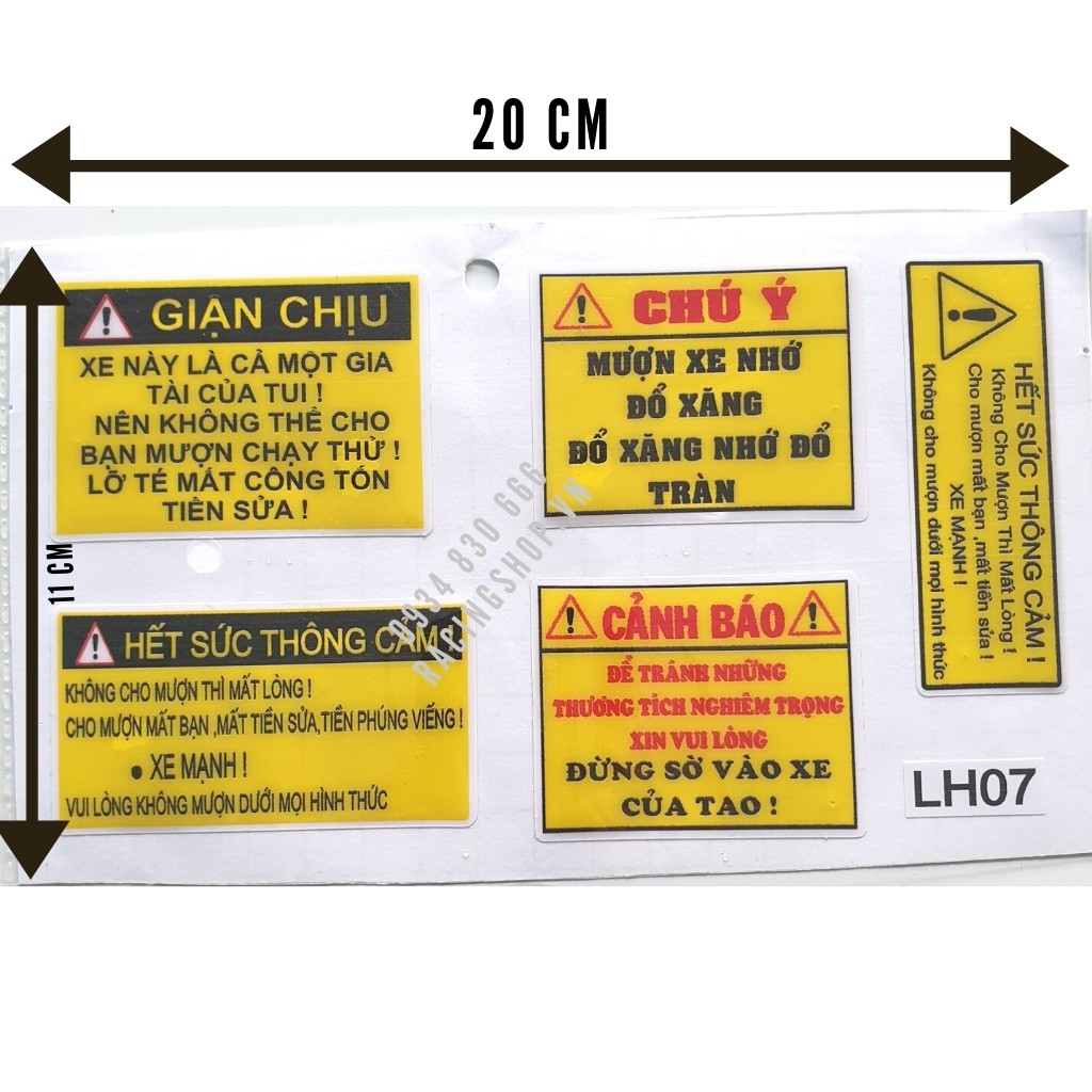 Tem Dán Xe LOGO Cảnh Báo Nổi - Tăng độ ngầu cho xế yêu