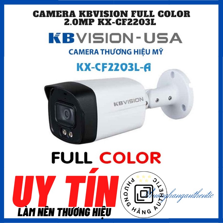 CAMERA KBVISION FULL COLOR 2.0MP KX-CF2203L - CAMERA CÓ MÀU BAN ĐÊM