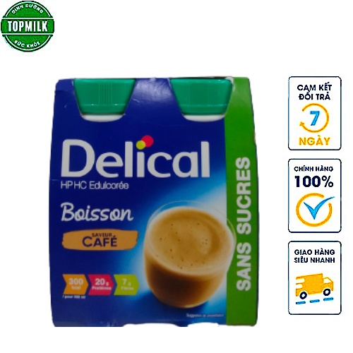 1 thùng 24 chai Sữa Delical 200ml vị Cafe, dinh dưỡng cho người phẫu thuật, ung thư