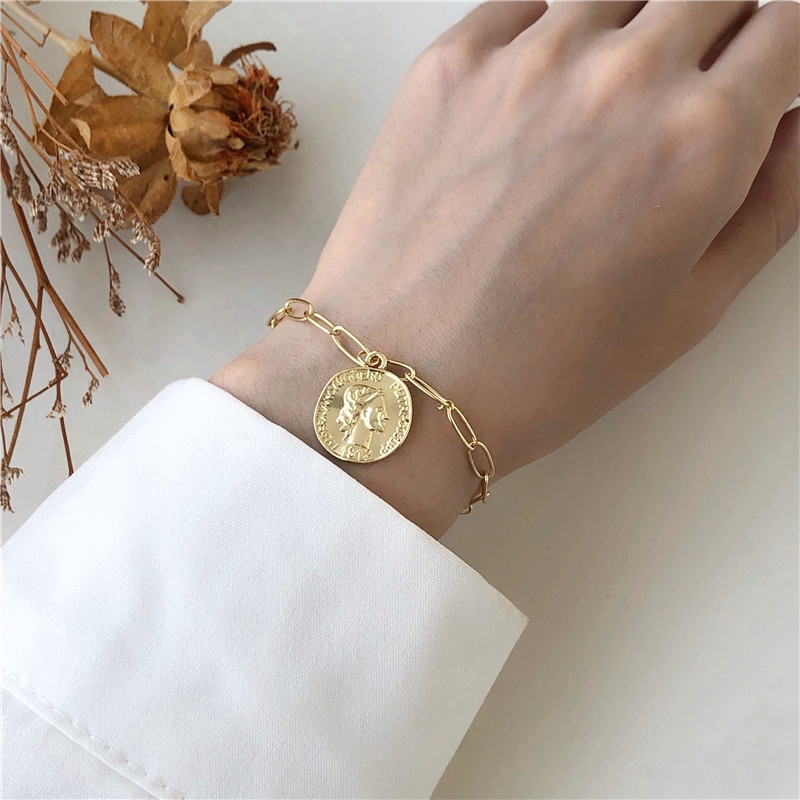 Vòng đeo tay dạng dây chuỗi xích thời trang phong cách retro Hàn Quốc