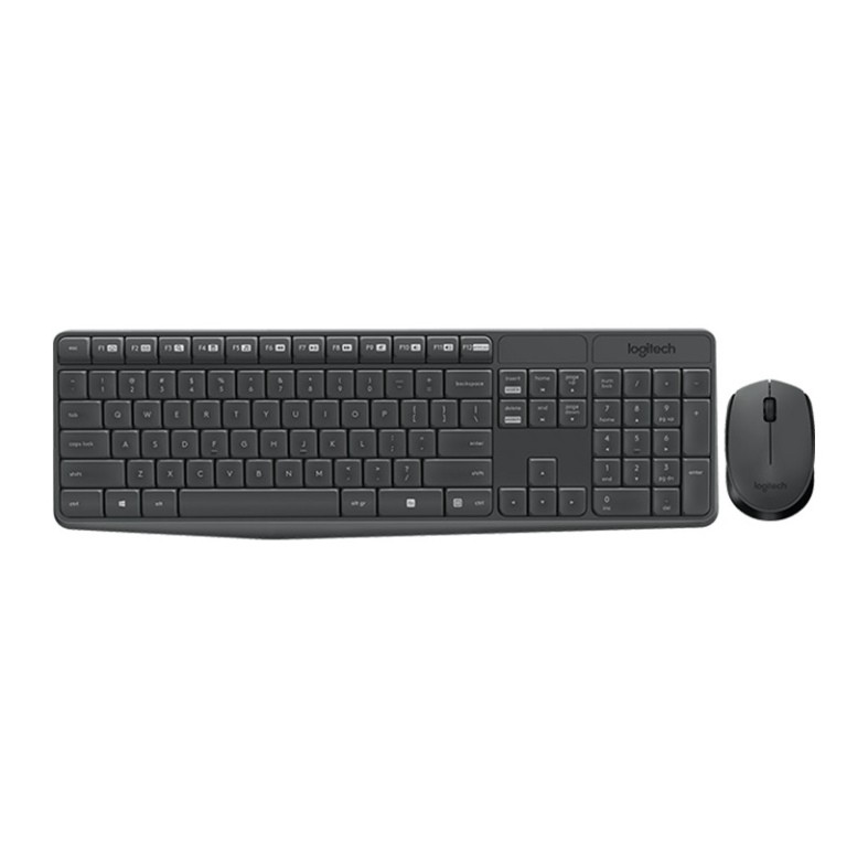 Bộ bàn phím chuột không dây Logitech MK235 (Đen)