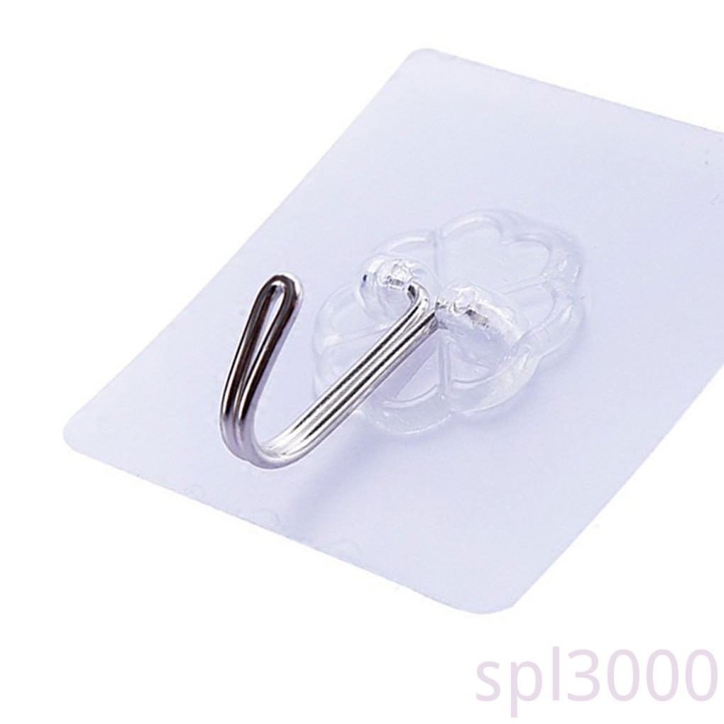 6 móc treo đồ dán tường bằng nhựa trong suốt tiện lợi