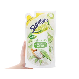 Nước rửa chén Sunlight Muối khoáng và Lô hội 550g combo 2 túi