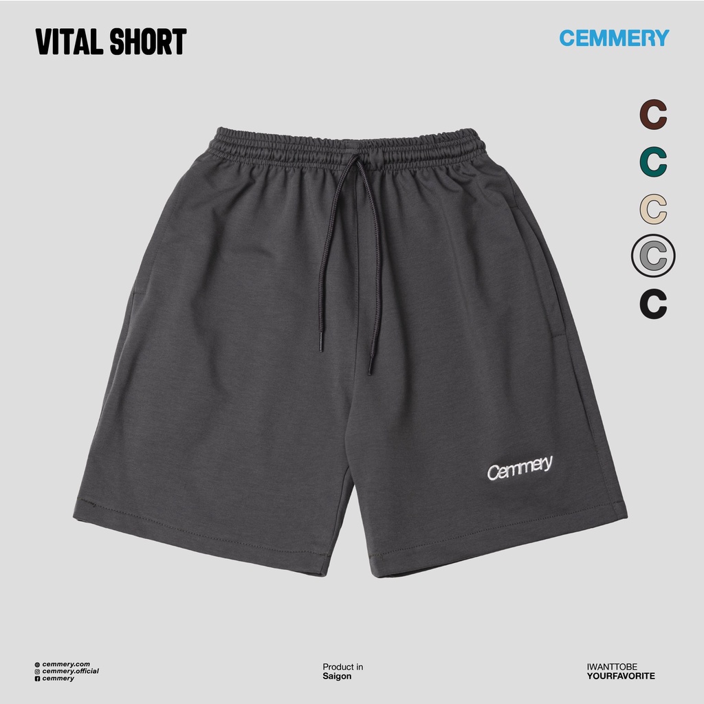 Quần Short Cemmery LocalBrand VITAL SHORT 5 Color, quần thun Unisex nỉ