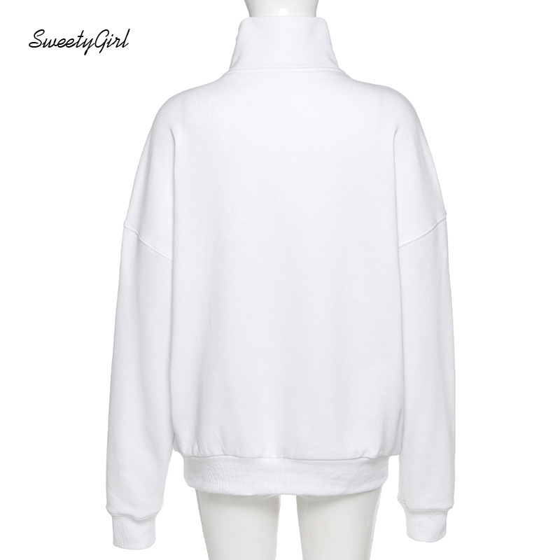 Áo Nỉ Nữ Dài Tay Cổ Cao Thời Trang Hàn