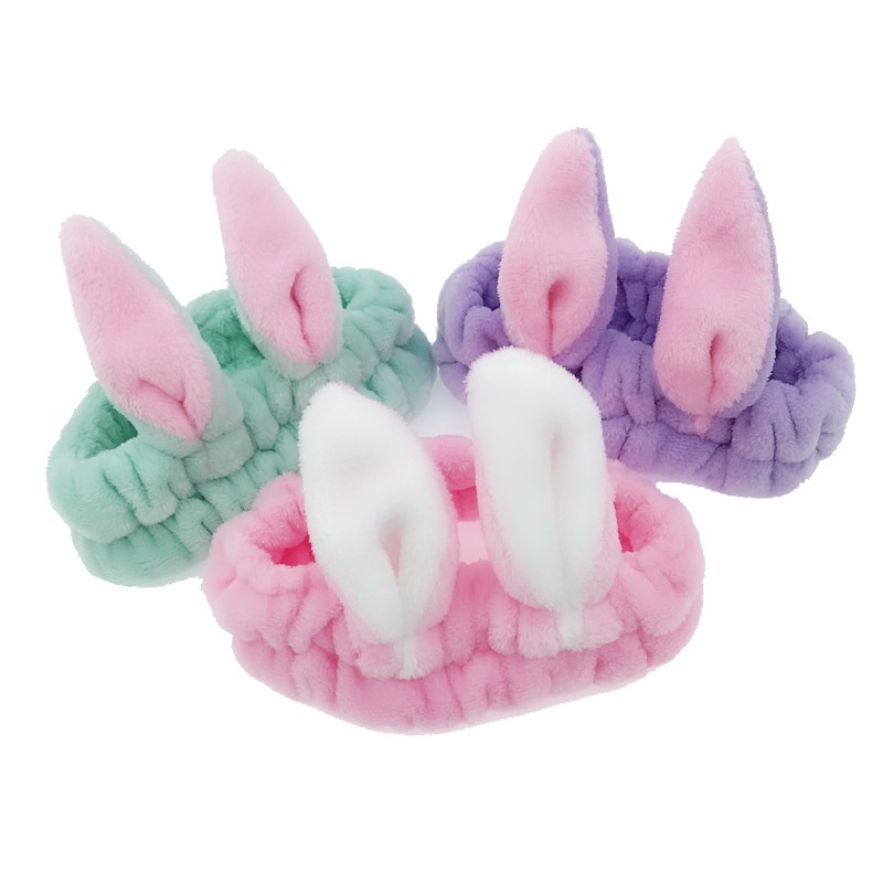 Băng đô cài tóc rửa mặt Tai Thỏ Dễ Thương