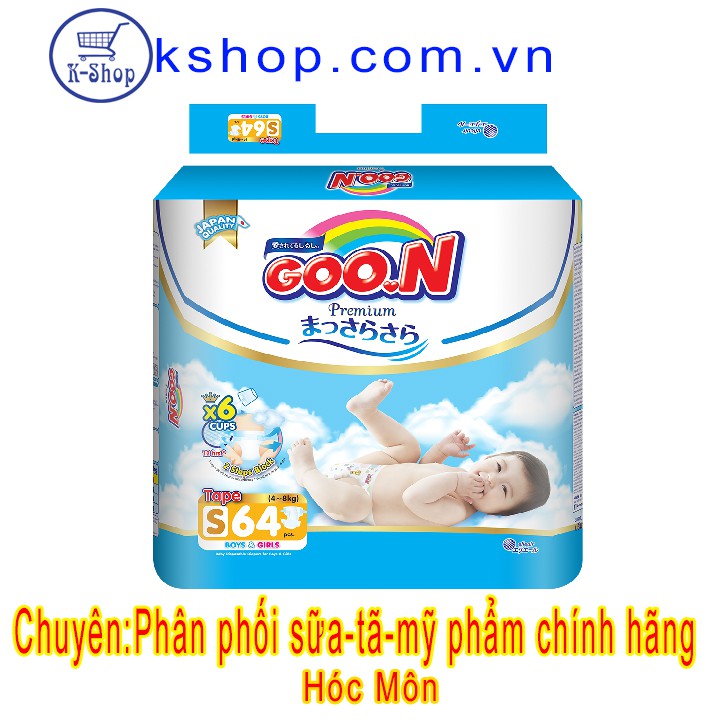 Tã dán Goon Premium Jumbo S64 CHO BÉ 4-8 Kg