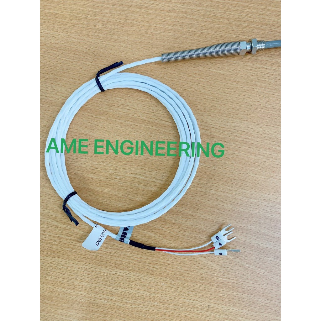 Cảm biến nhiệt độ Pt100 Taiwan, Ø5x100mm, dây tín hiệu 3 mét Teflon 10BP5.0D100LE3.0MT - Hàng CAHO chính hãng