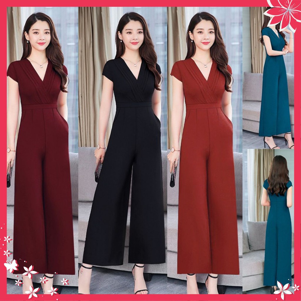 Jumpsuit Dài 💕FREESHIP💕 Jumsuit dài ống suông xếp ly ngực xinh xắn Mã số: TJ1093 | WebRaoVat - webraovat.net.vn