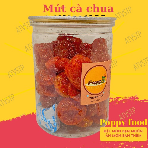 Cà chua bi sấy chanh muối, đồ ăn vặt Poppy, đồ ăn vặt ngon