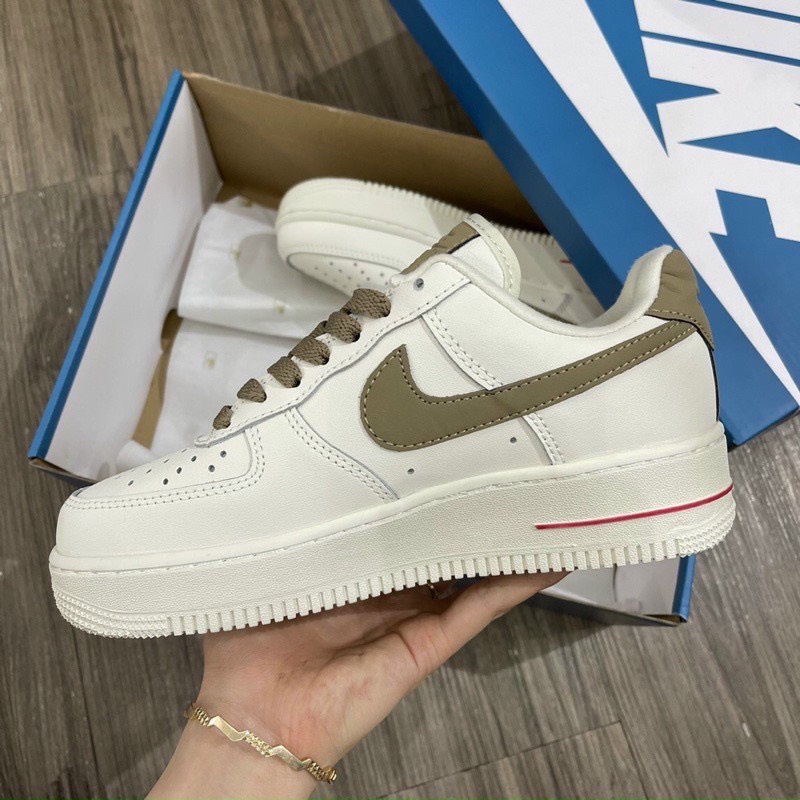 0Giày thể thao af1_nike white brown, giày air force 1 nâu trắng nam nữ full box bill | BigBuy360 - bigbuy360.vn