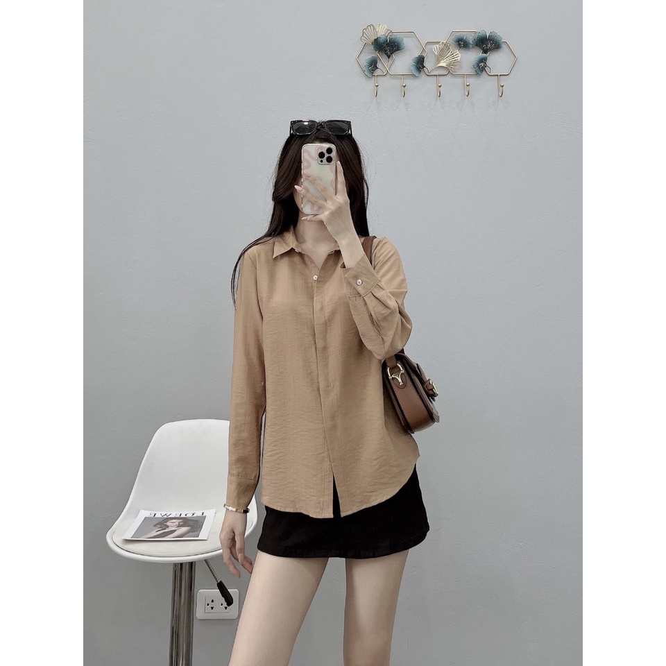 Áo sơ mi nữ chất vải đũi dày dặn đẹp | BigBuy360 - bigbuy360.vn