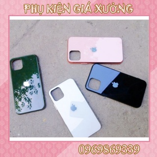 Ốp Lưng Kính Viền Dẻo Đồng Màu Cho iphone 11/11pro/11promax